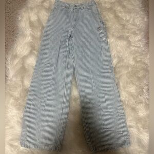 New Levi's Cinch Baggy Blue and White Striped Pants 24X31